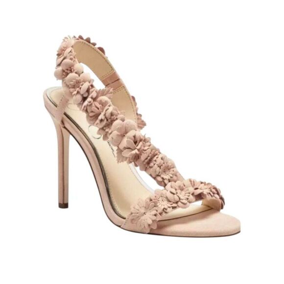 JESSICA SIMPSON Jessin Tan Suede Stiletto Heeled Sandals Size 7 - Picture 1 of 7